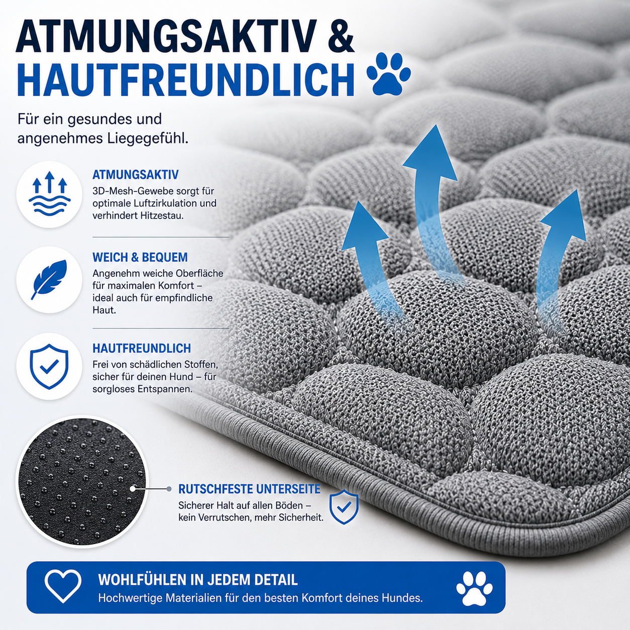 Selbstkühlende Kühlmatte für Hunde & Katzen | Kühlender Liegeplatz für heiße Sommertage