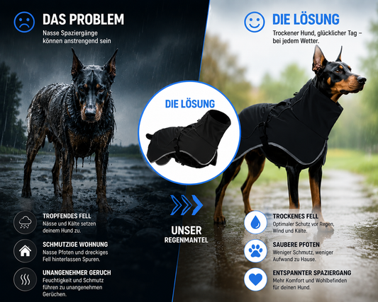 Wasserdichter Hunderegenmantel – Trocken durch Regen, Wind & Matsch