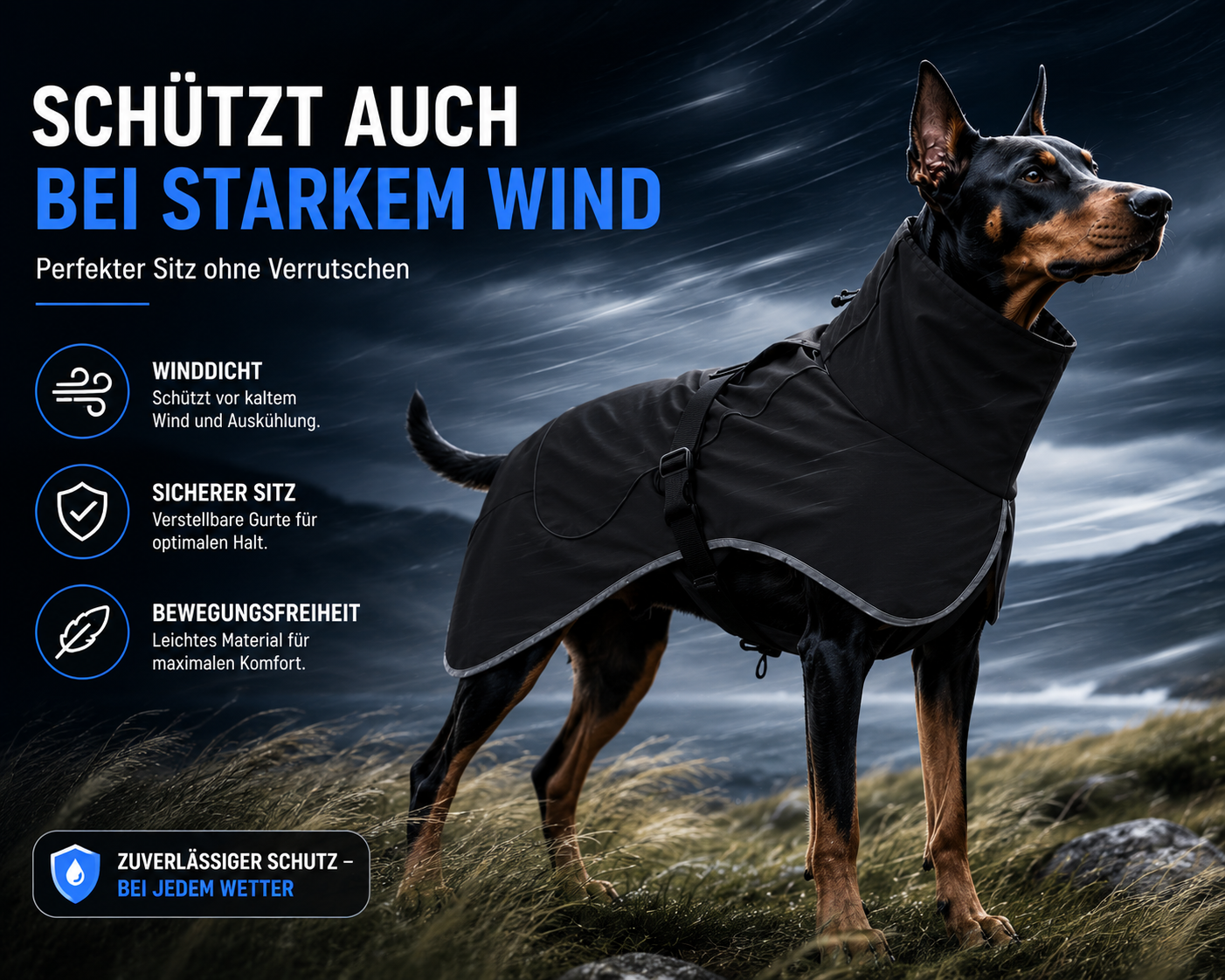 Wasserdichter Hunderegenmantel – Trocken durch Regen, Wind & Matsch