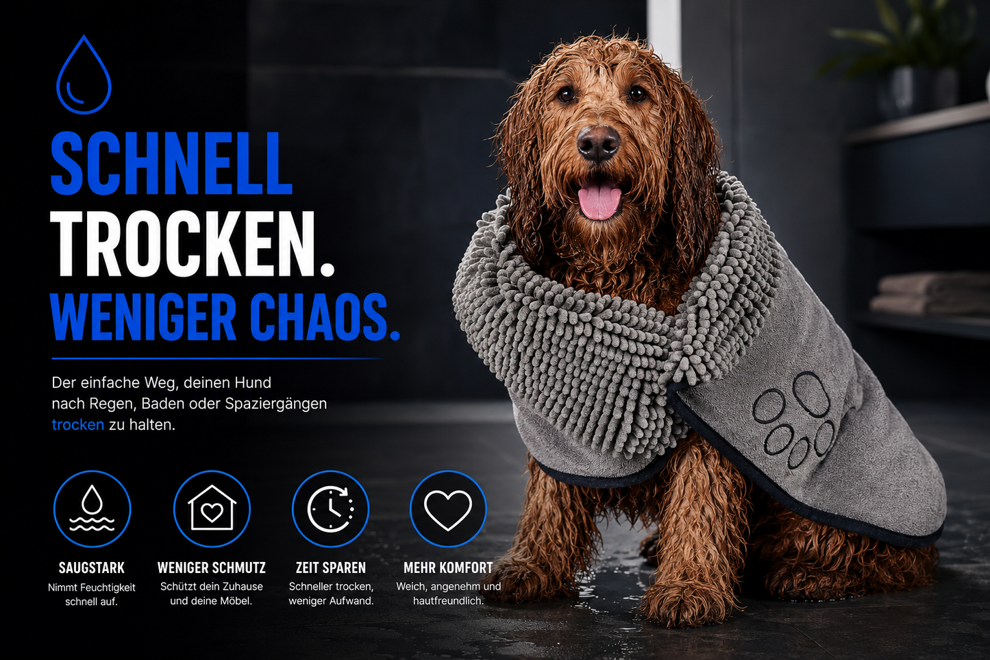 Das Hunde-Handtuch für saubere Böden und glückliche Vierbeiner