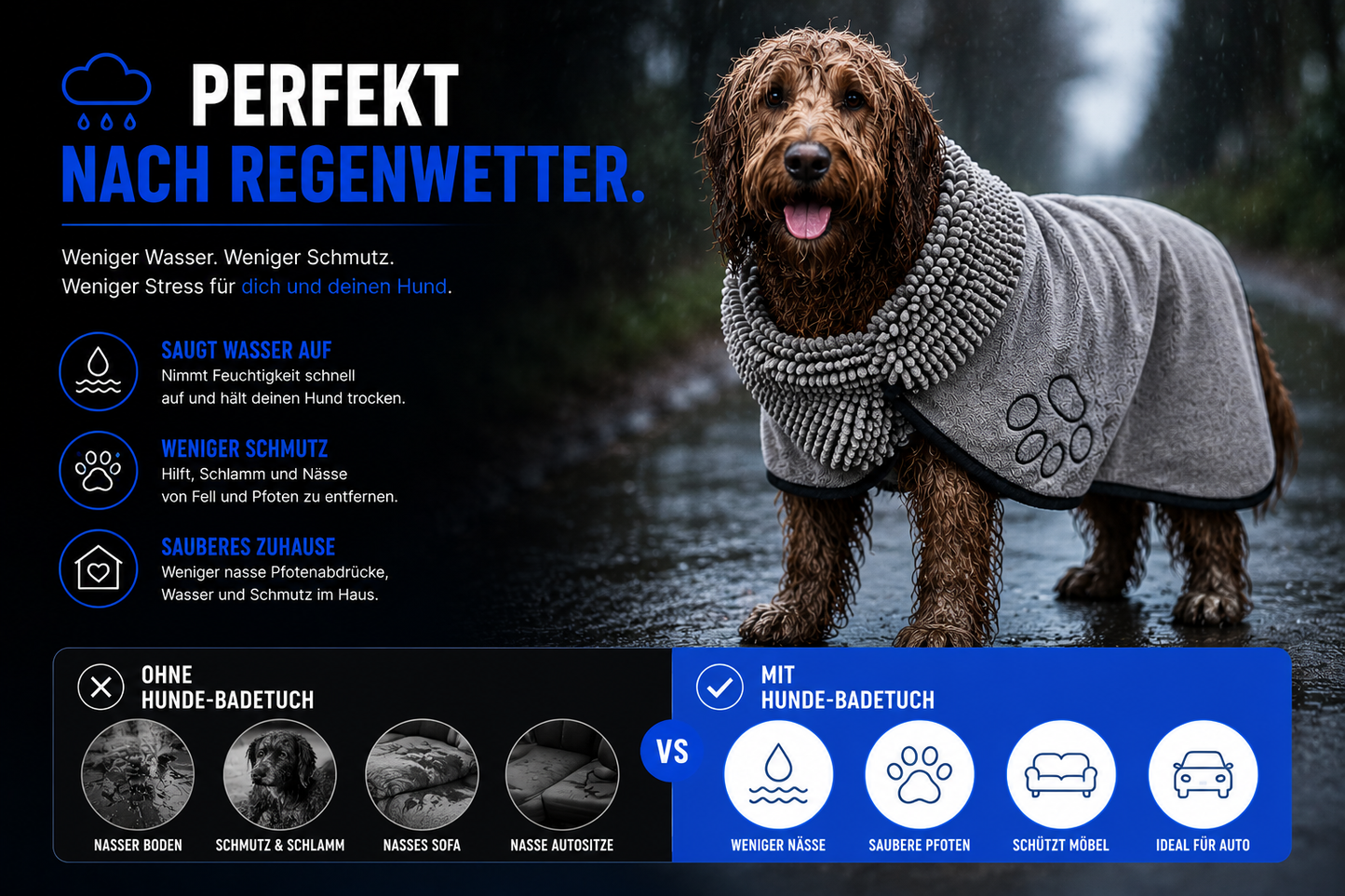 Das Hunde-Handtuch für saubere Böden und glückliche Vierbeiner