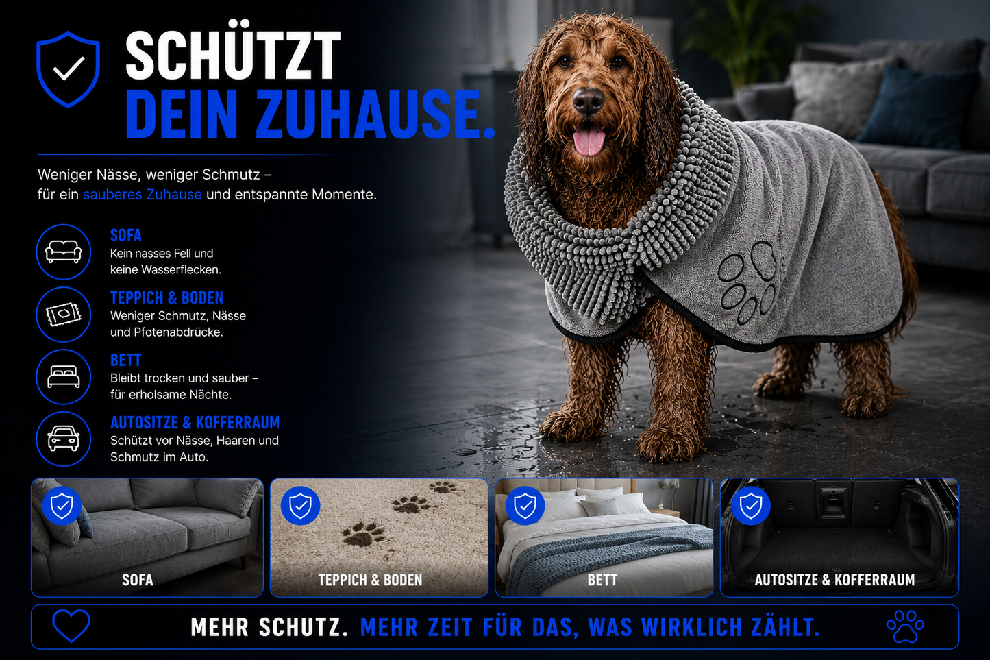 Das Hunde-Handtuch für saubere Böden und glückliche Vierbeiner