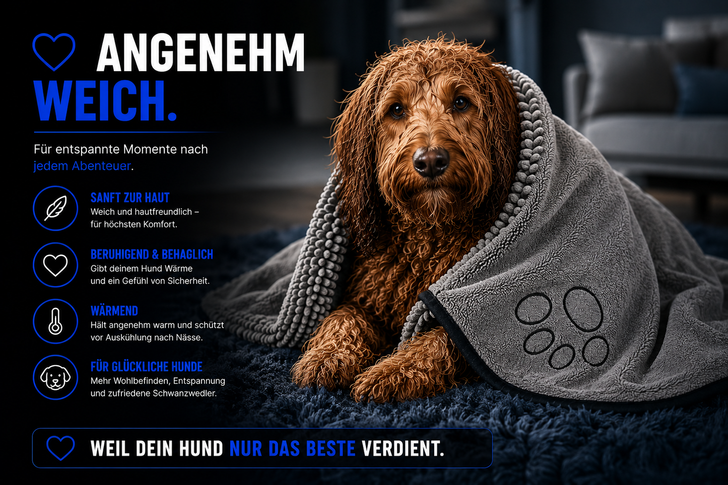 Das Hunde-Handtuch für saubere Böden und glückliche Vierbeiner
