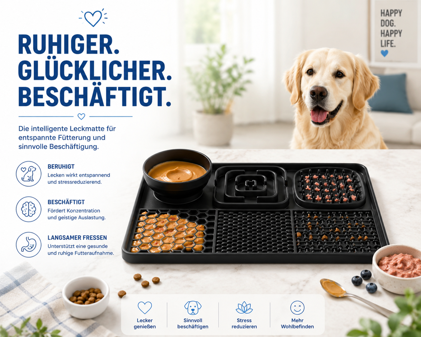 Intelligente Leckmatte – Weniger Stress, mehr Beschäftigung