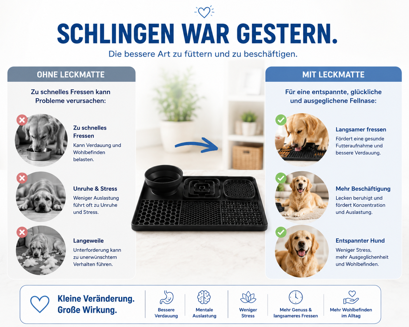 Intelligente Leckmatte – Weniger Stress, mehr Beschäftigung