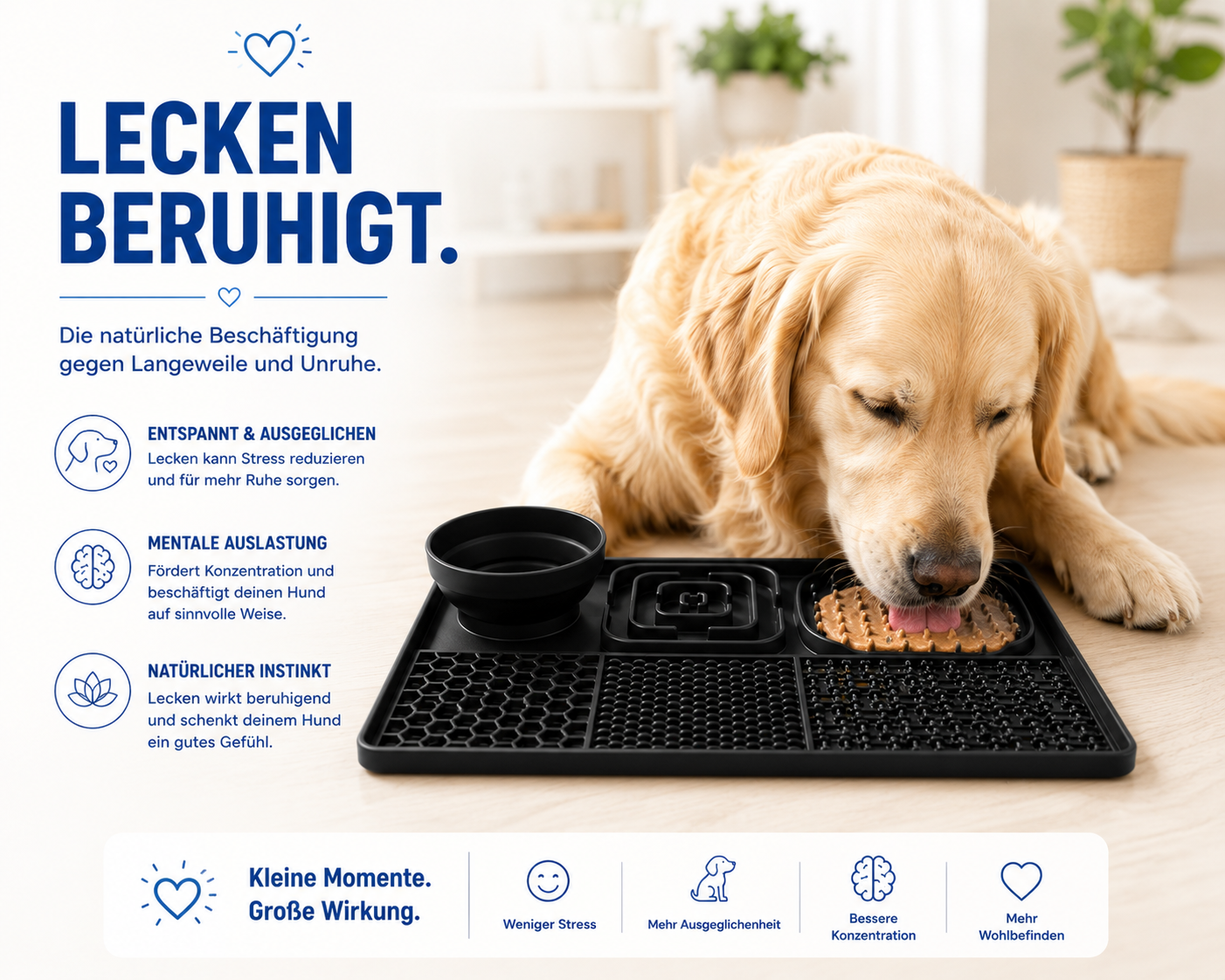 Intelligente Leckmatte – Weniger Stress, mehr Beschäftigung