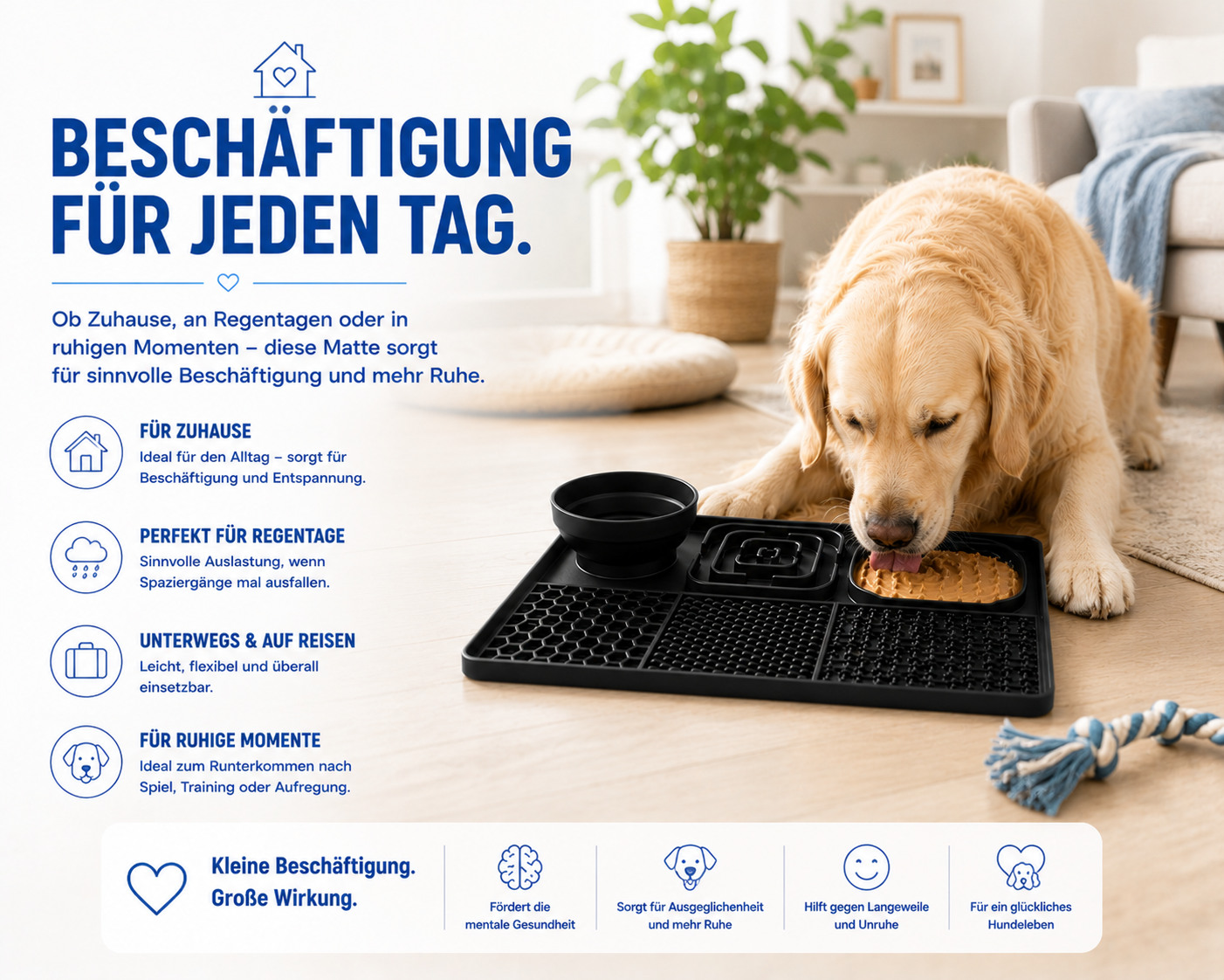 Intelligente Leckmatte – Weniger Stress, mehr Beschäftigung