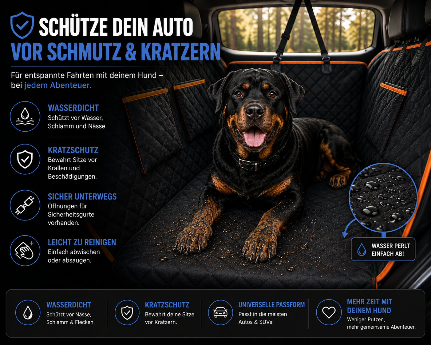 Premium Autoschutz für Hunde – Sauber unterwegs, jederzeit