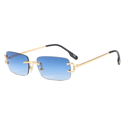 Vintage Square Rimless Sunglasses Women 2025 Luxury Brand Designer Popular Small Rectangle Gradient Sun Glasses Fashion Shades