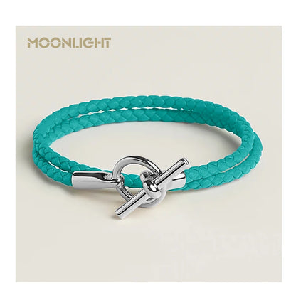 MOONLIGHT Classic Leather Doublelayer Bracelets for Woman High Quality Bracelet Fashion Couple Jewelry Gifts 11 Colors Wholesale