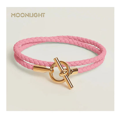 MOONLIGHT Classic Leather Doublelayer Bracelets for Woman High Quality Bracelet Fashion Couple Jewelry Gifts 11 Colors Wholesale