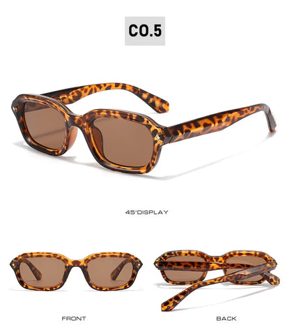DGTQYQ Beach Sunglasses Man Summer Orange Sun Glasses UV400 Narrow Frame Square Punk Sunglasses Show lentes de sol hombre