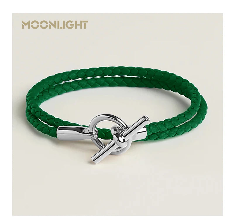 MOONLIGHT Classic Leather Doublelayer Bracelets for Woman High Quality Bracelet Fashion Couple Jewelry Gifts 11 Colors Wholesale