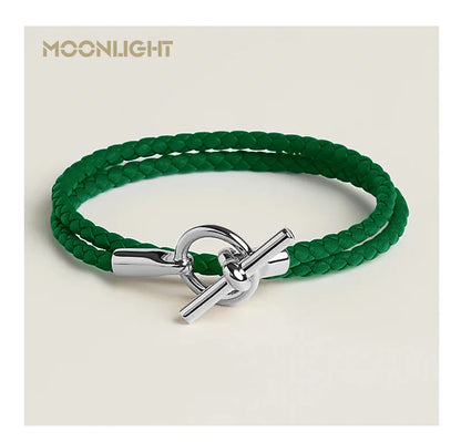 MOONLIGHT Classic Leather Doublelayer Bracelets for Woman High Quality Bracelet Fashion Couple Jewelry Gifts 11 Colors Wholesale