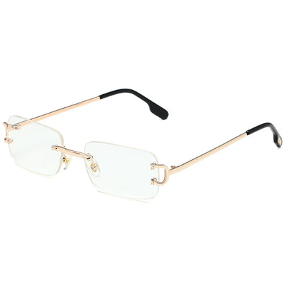 Vintage Square Rimless Sunglasses Women 2025 Luxury Brand Designer Popular Small Rectangle Gradient Sun Glasses Fashion Shades