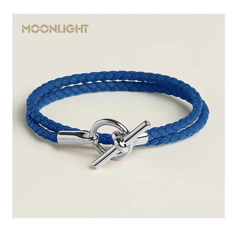 MOONLIGHT Classic Leather Doublelayer Bracelets for Woman High Quality Bracelet Fashion Couple Jewelry Gifts 11 Colors Wholesale