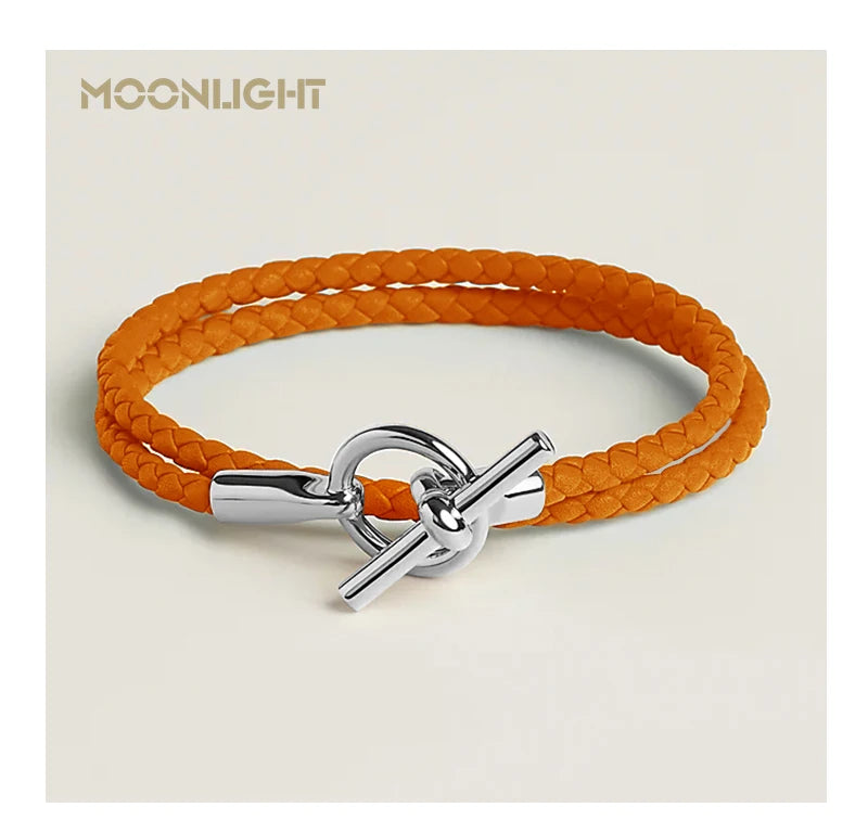 MOONLIGHT Classic Leather Doublelayer Bracelets for Woman High Quality Bracelet Fashion Couple Jewelry Gifts 11 Colors Wholesale