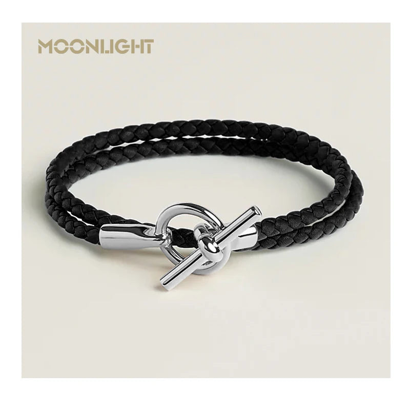 MOONLIGHT Classic Leather Doublelayer Bracelets for Woman High Quality Bracelet Fashion Couple Jewelry Gifts 11 Colors Wholesale