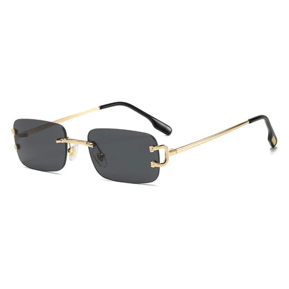 Vintage Square Rimless Sunglasses Women 2025 Luxury Brand Designer Popular Small Rectangle Gradient Sun Glasses Fashion Shades