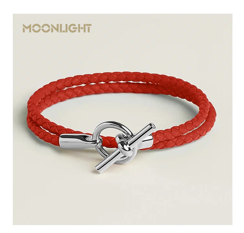 MOONLIGHT Classic Leather Doublelayer Bracelets for Woman High Quality Bracelet Fashion Couple Jewelry Gifts 11 Colors Wholesale