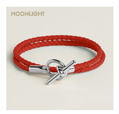 MOONLIGHT Classic Leather Doublelayer Bracelets for Woman High Quality Bracelet Fashion Couple Jewelry Gifts 11 Colors Wholesale