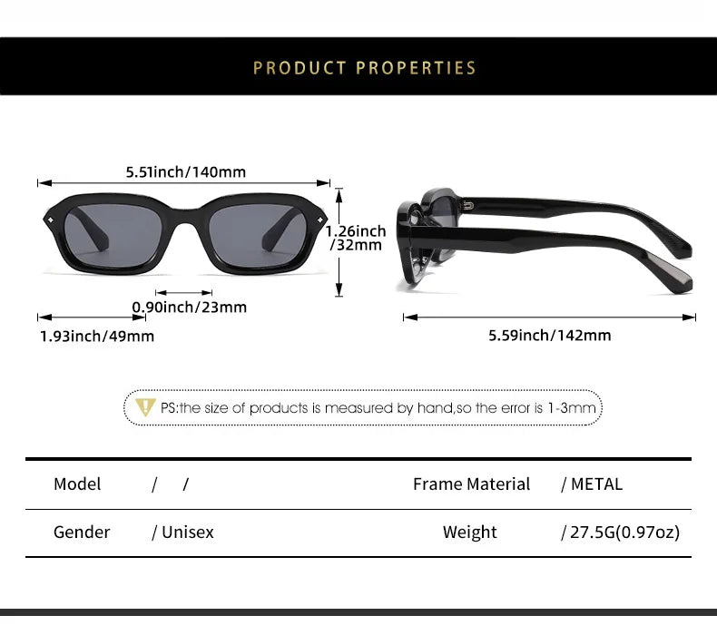 DGTQYQ Beach Sunglasses Man Summer Orange Sun Glasses UV400 Narrow Frame Square Punk Sunglasses Show lentes de sol hombre