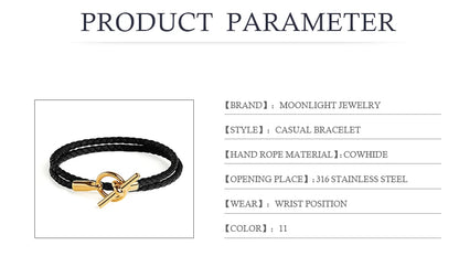 MOONLIGHT Classic Leather Doublelayer Bracelets for Woman High Quality Bracelet Fashion Couple Jewelry Gifts 11 Colors Wholesale