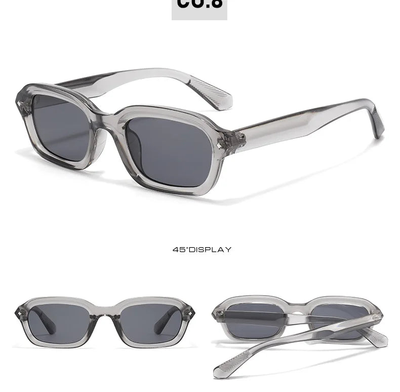 DGTQYQ Beach Sunglasses Man Summer Orange Sun Glasses UV400 Narrow Frame Square Punk Sunglasses Show lentes de sol hombre