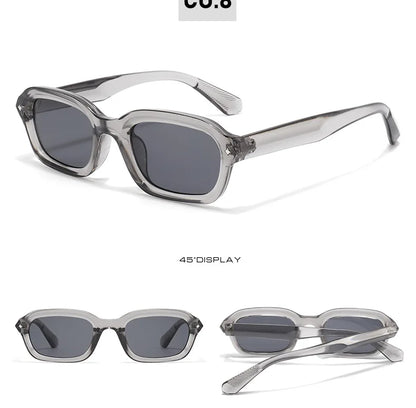 DGTQYQ Beach Sunglasses Man Summer Orange Sun Glasses UV400 Narrow Frame Square Punk Sunglasses Show lentes de sol hombre