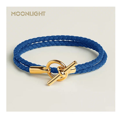 MOONLIGHT Classic Leather Doublelayer Bracelets for Woman High Quality Bracelet Fashion Couple Jewelry Gifts 11 Colors Wholesale