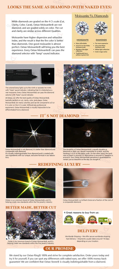 OXTAO Classic Moissanite Floral-Style Bracelet for Women 14K Gold Filled Clover Flower Four-leaf Bracelet Luxury Wedding Jewelry
