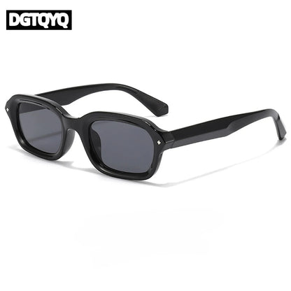 DGTQYQ Beach Sunglasses Man Summer Orange Sun Glasses UV400 Narrow Frame Square Punk Sunglasses Show lentes de sol hombre