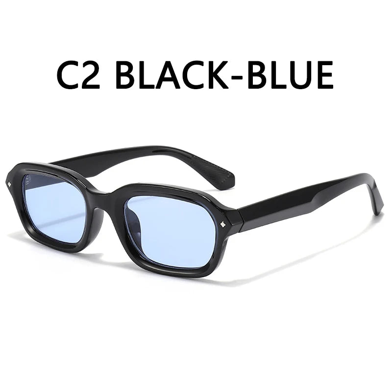 DGTQYQ Beach Sunglasses Man Summer Orange Sun Glasses UV400 Narrow Frame Square Punk Sunglasses Show lentes de sol hombre