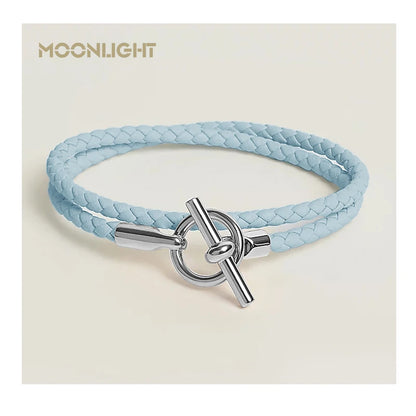 MOONLIGHT Classic Leather Doublelayer Bracelets for Woman High Quality Bracelet Fashion Couple Jewelry Gifts 11 Colors Wholesale