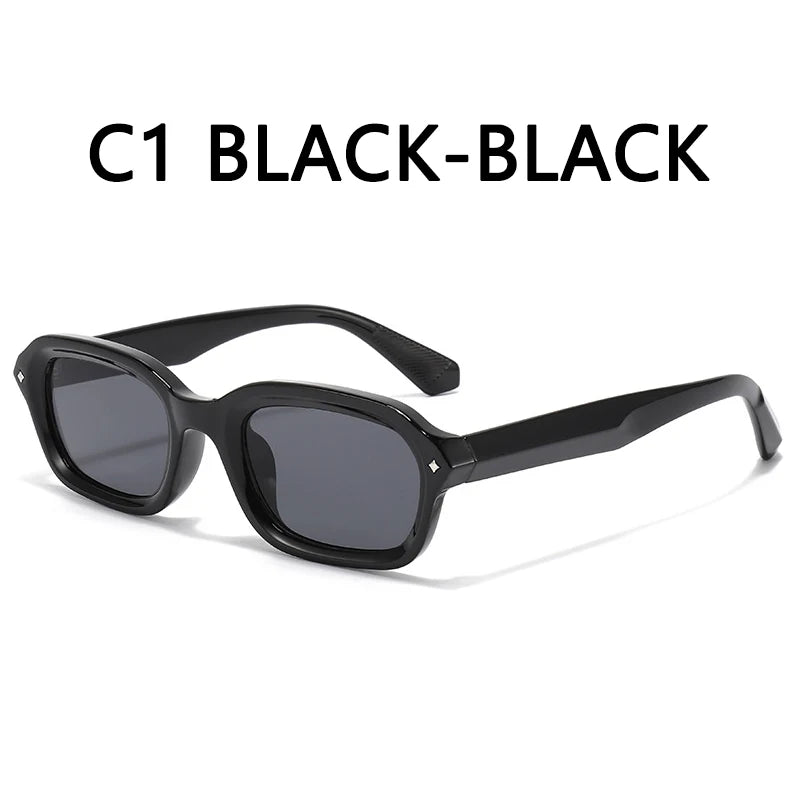 DGTQYQ Beach Sunglasses Man Summer Orange Sun Glasses UV400 Narrow Frame Square Punk Sunglasses Show lentes de sol hombre