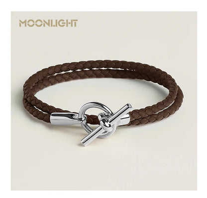 MOONLIGHT Classic Leather Doublelayer Bracelets for Woman High Quality Bracelet Fashion Couple Jewelry Gifts 11 Colors Wholesale