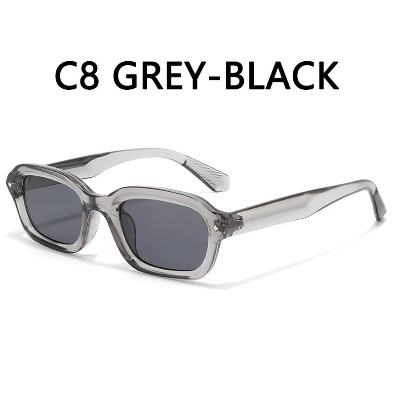 DGTQYQ Beach Sunglasses Man Summer Orange Sun Glasses UV400 Narrow Frame Square Punk Sunglasses Show lentes de sol hombre