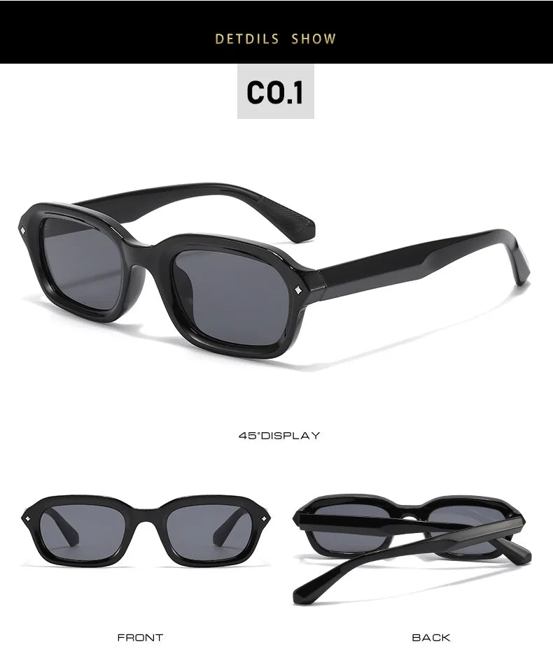 DGTQYQ Beach Sunglasses Man Summer Orange Sun Glasses UV400 Narrow Frame Square Punk Sunglasses Show lentes de sol hombre