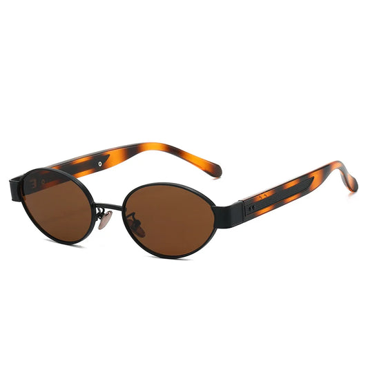 Retro Oval Metal Rivets Women Luxury Sunglasses Fashion Punk Shades UV400 Trending Men Gradient Sun Glasses